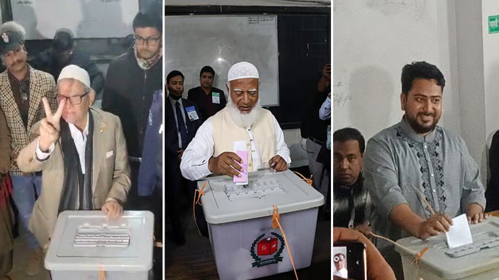 শফিকুর রহমান-ফখরুল-নাহিদ-সালাহউদ্দিন ভোট দিয়েছেন